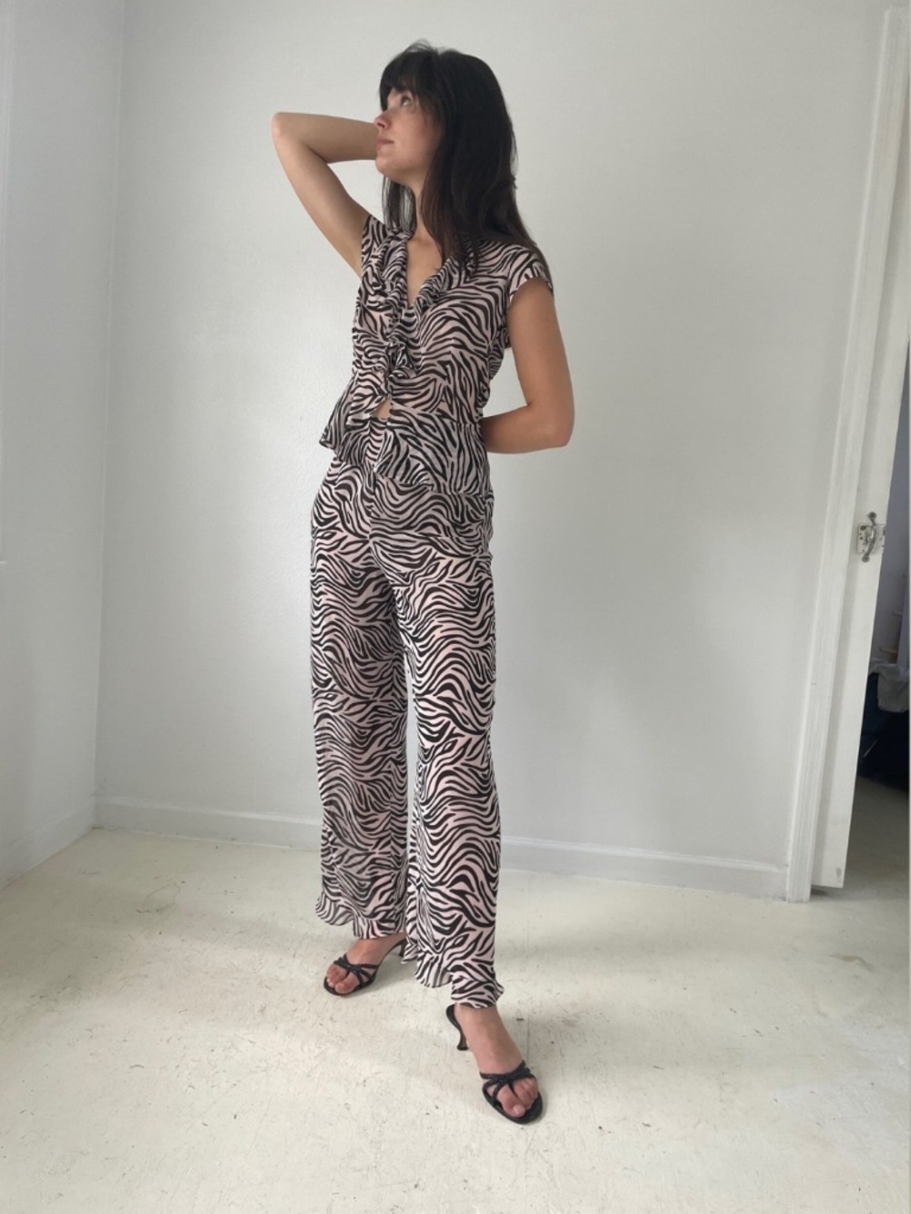 Victoria Secret Semi Sheer Zebra Matching Set Pajama Chic Lounge to Streetwear - Picture 8 of 13